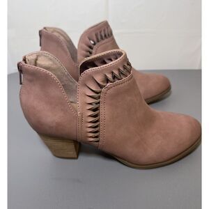 Dolce Vita Pink Ankle Boots with Silver Accents